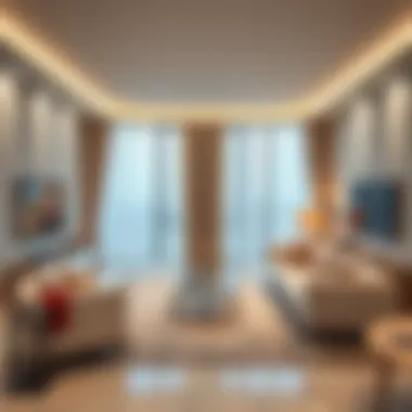 Elegant Living Space in Al Qusais 1BHK Modern living room in a 1BHK apartment