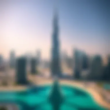 Aerial perspective of برج الماس against the Dubai skyline