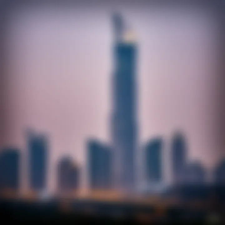 Al Bateen Tower and the Dubai Skyline Skyline view of Al Bateen Tower in relation to surrounding skyscrapers