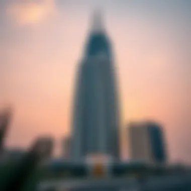 Al Bateen Tower at Sunset Stunning view of Al Bateen Tower at sunset highlighting its architectural features