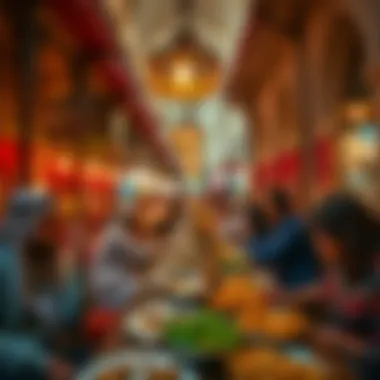 Savoring Emirati Flavors in Al Fahidi A vibrant dining scene showcasing traditional Emirati cuisine