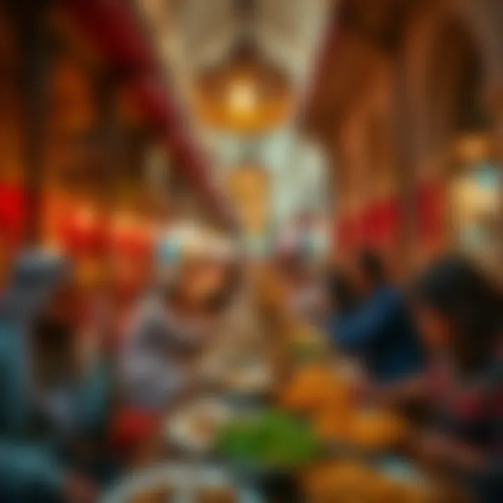 Savoring Emirati Flavors in Al Fahidi A vibrant dining scene showcasing traditional Emirati cuisine
