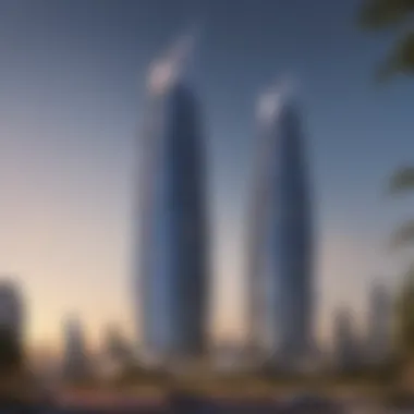 Architectural Marvel of Al Majara Towers A panoramic view highlighting the architectural design of Al Majara Towers