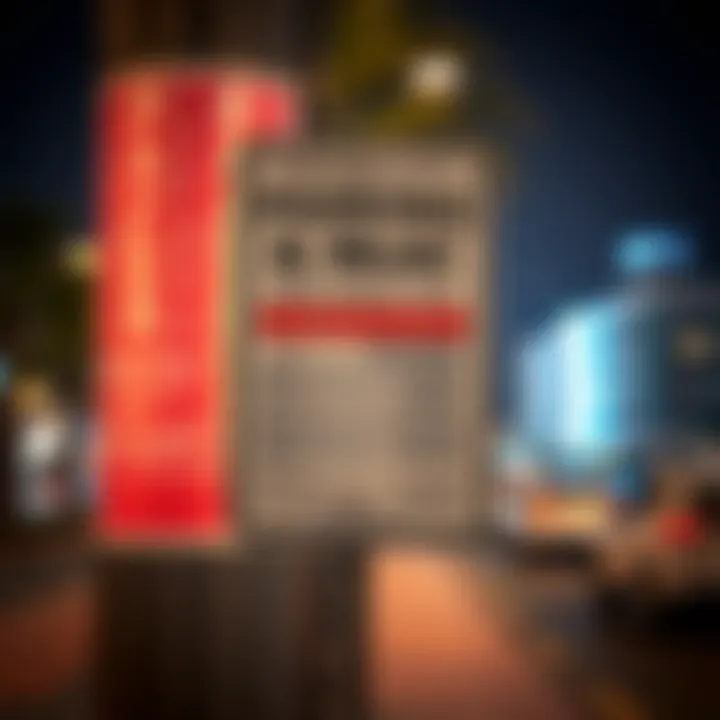 Sign showing parking fee rates at Al Majaz