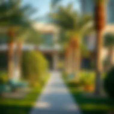 A serene park in Al-Nuaimia featuring lush greenery and a relaxing environment.