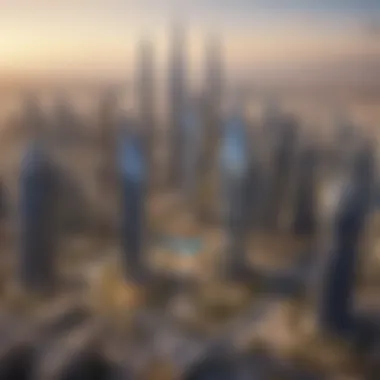 Innovative Architecture in Dubai Aerial view of a modern development in Dubai showcasing innovative architecture