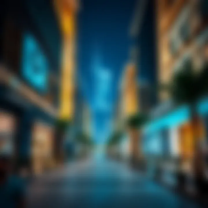 Vibrant streets of ال جي بي ار filled with luxury shops