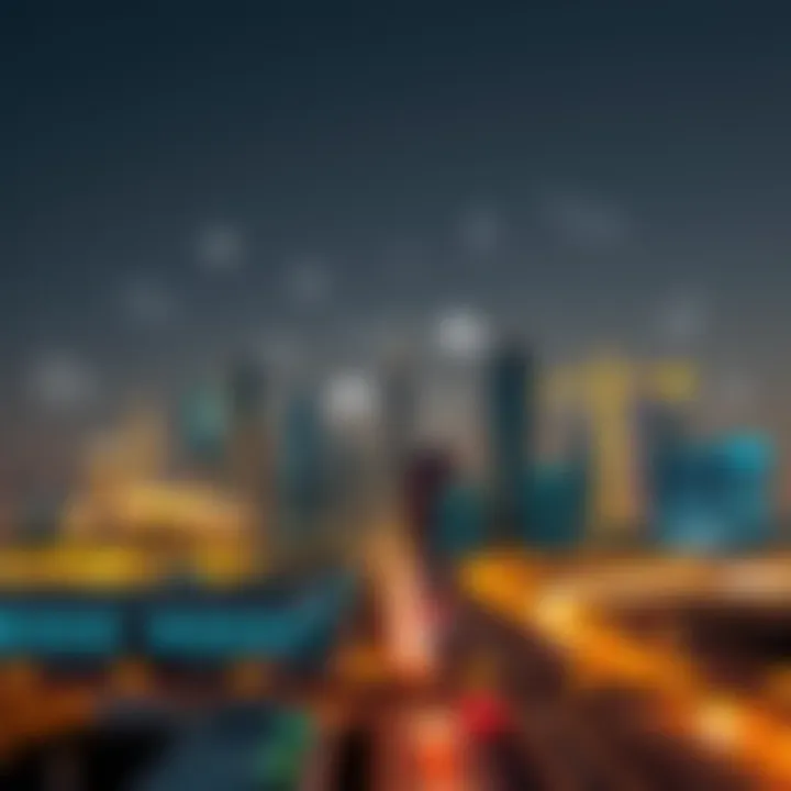 Diverse sectors of the economy illustrated through icons representing different industries