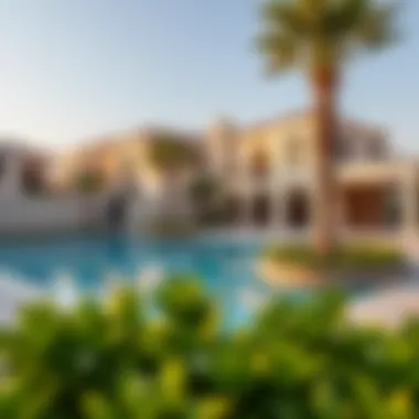 Exclusive amenities such as a private pool and landscaped gardens in a gated community