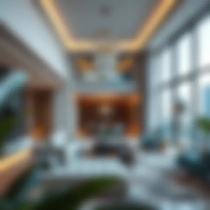 Elegant interiors of a luxury apartment highlighting modern design elements