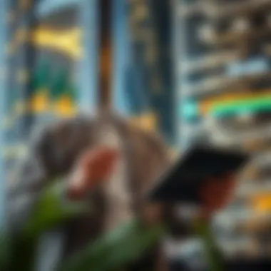 Investor analyzing market trends on a digital tablet