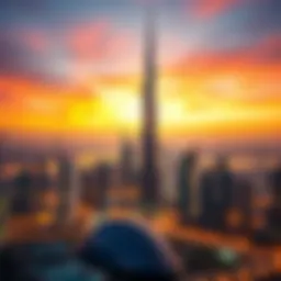 The iconic Burj Khalifa towering over Dubai's skyline