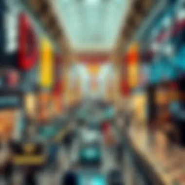 Dubai Mall Experience The bustling atmosphere of the Dubai Mall filled with shoppers