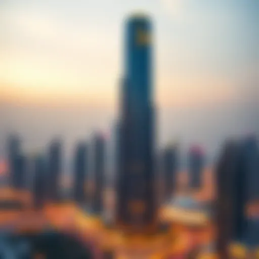 Stunning view of BM Tower against the Dubai skyline