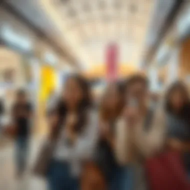 Consumer Engagement in City Centre Mirdif A group of engaged shoppers exploring the retail offerings