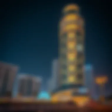 City Tower Deira at Night City Tower Deira at night illuminated in the vibrant Dubai atmosphere