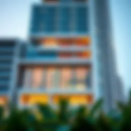 Architectural facade of City Walk Building Nine showcasing modern design elements