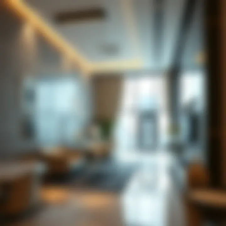 Interior design of a commercial space within City Walk Building Nine