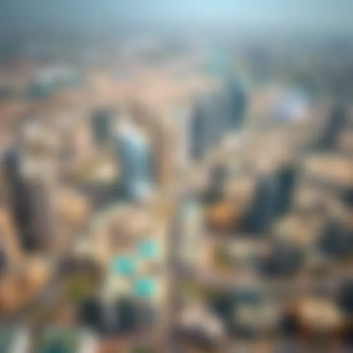 Aerial Perspective of Dubai's Diverse Cityscape Aerial view of Dubai's residential and commercial areas