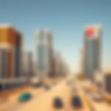 Real Estate Development Shaping Dubai's Future A bustling real estate development site in Dubai