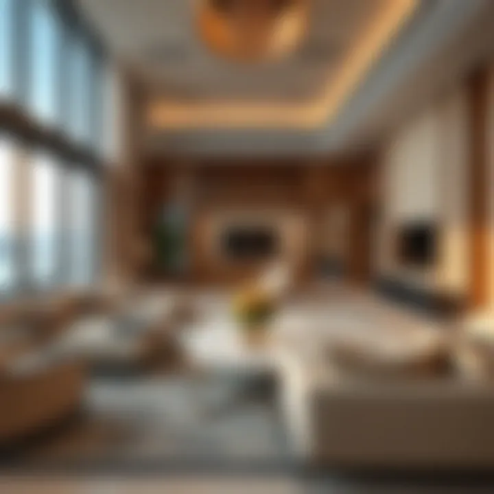 Luxurious Apartment Interiors in Cluster J Luxurious apartment interiors in Cluster J with elegant furnishings and panoramic lake views