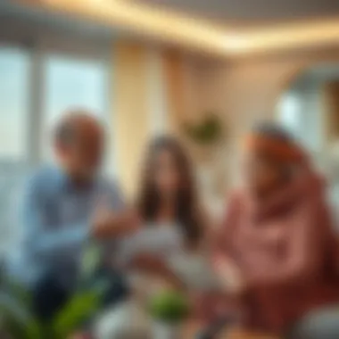 Homeowners discussing financing options