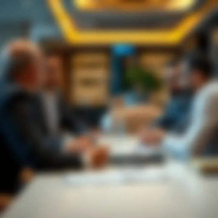 A meeting between investors and agents discussing property options