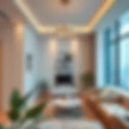 Stylish studio apartment interior in Dubai