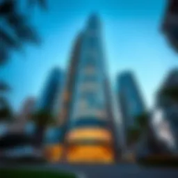Stunning exterior view of Crystal Tower showcasing its unique architectural design