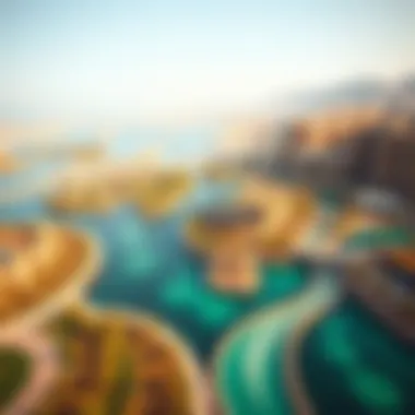 Aerial view of the Damac Lagoon Project showcasing its unique water features