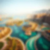 Aerial View of the Damac Lagoon Aerial view of the Damac Lagoon Project showcasing its unique water features