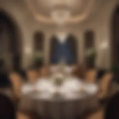Elegant Dining Experience at Damac Maison Privé Exquisite dining area set up for an elegant gathering at Damac Maison Privé