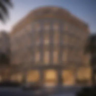 Architectural Elegance of Damac Maison Privé Luxurious exterior view of Damac Maison Privé showcasing its stunning architectural design