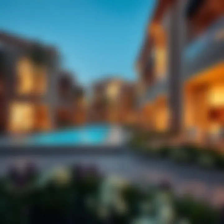 An exterior shot of a luxury residential community developed by Damac Properties