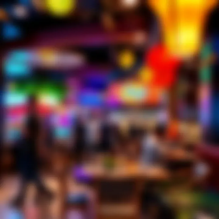 Vibrant atmosphere of a bustling restaurant in Dubai Marina