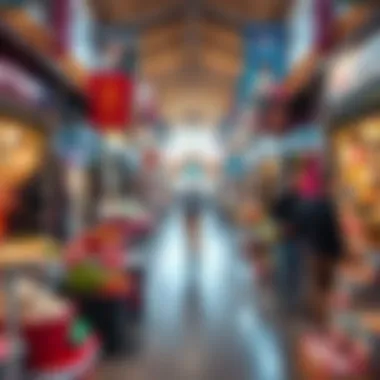 Vibrant marketplace ambiance within DragonMart