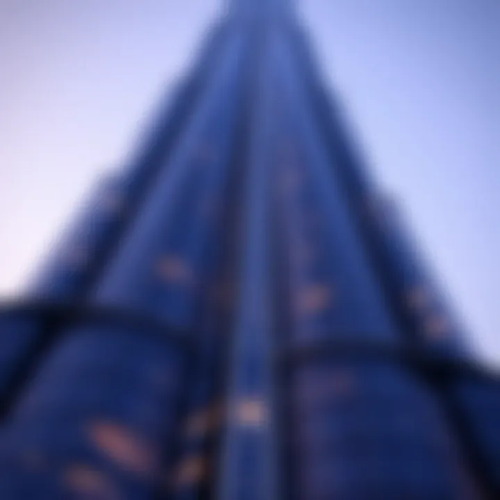 A close-up of the intricate facade of Burj Khalifa