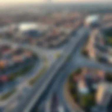 Aerial view of the Fish Roundabout and its impact on local real estate