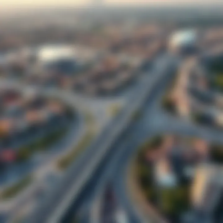 Aerial view of the Fish Roundabout and its impact on local real estate