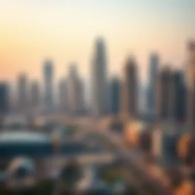 A Dubai skyline with iconic real estate structures