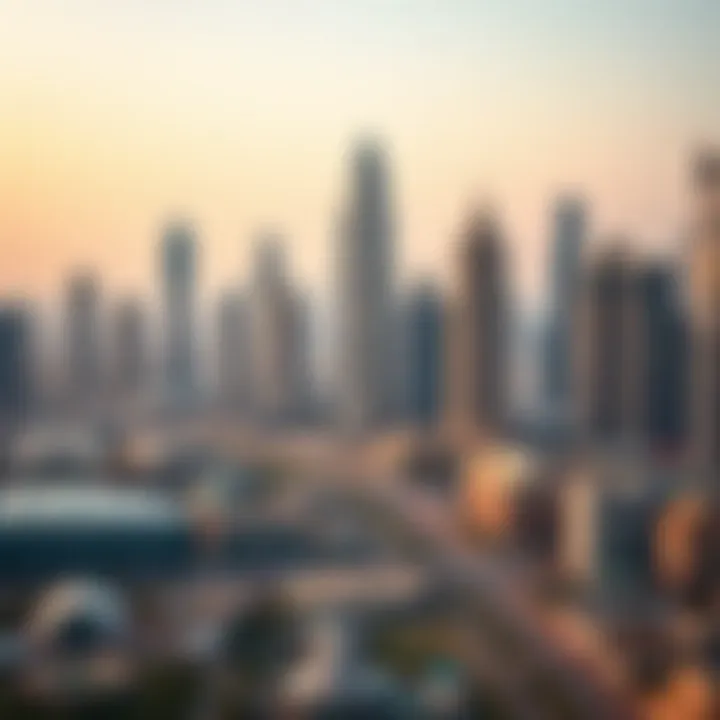 A Dubai skyline with iconic real estate structures