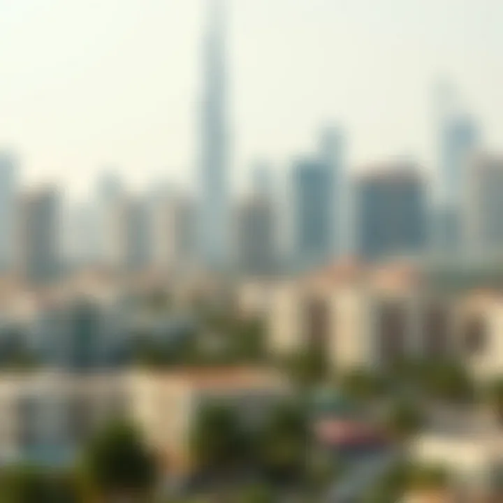 Visual representation of Dubai's skyline with rental properties
