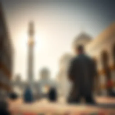 Spiritual Observance During Eid Al Fitr Prayer at a mosque during Eid Al Fitr