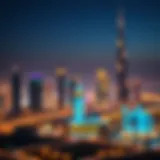 Stunning skyline of Dubai adorned with festive lights during Eid