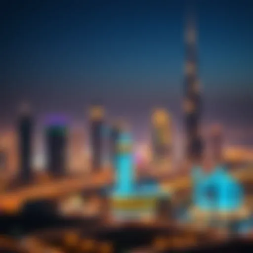 Stunning skyline of Dubai adorned with festive lights during Eid