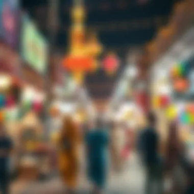 Night market in Dubai bustling with Eid shoppers and vendors