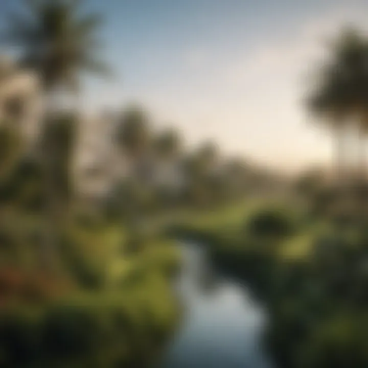 Panoramic view of the surrounding lush green landscapes