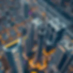 Aerial view of Emaar's latest skyscrapers in Dubai