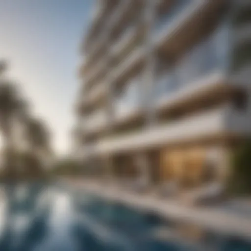 A modern apartment building in Abu Dhabi showcasing luxury living
