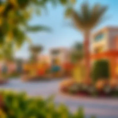 Community amenities and green spaces integrated within the Jomana Meraas development